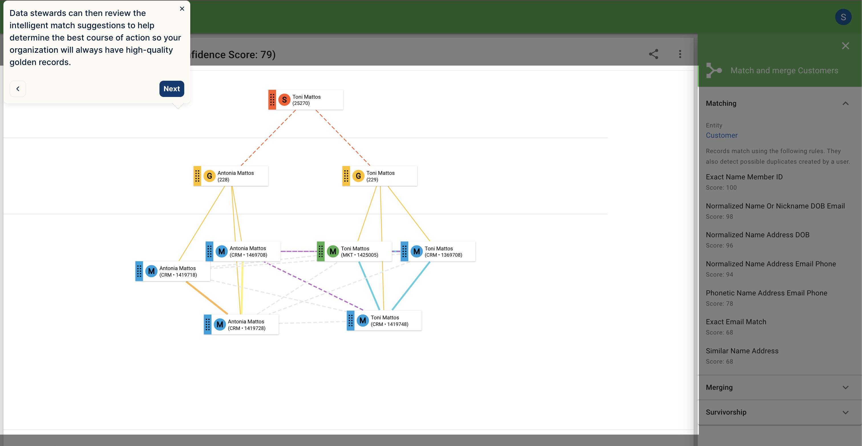 Simplify Data Stewardship + Suggested Matches Screenshot